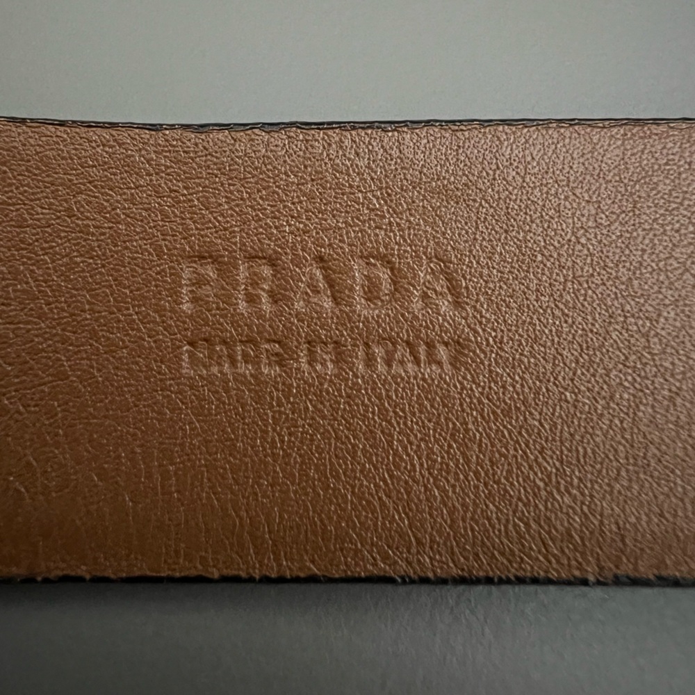 PRADA Studded Leather Belt – Silver Buckle - Picture 9 of 11